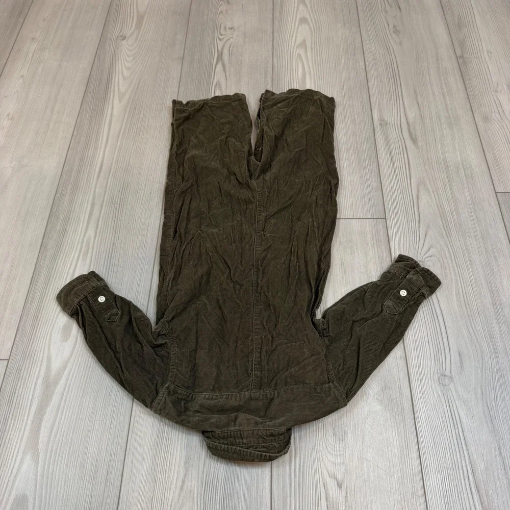 Vintage Ralph Lauren Baby Boys Olive Brown Corduroy Coverall Jumpsuit 18M